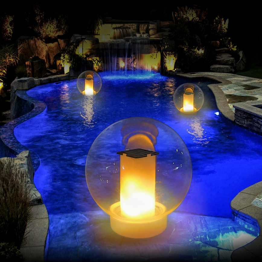 LED solarna vodootporna lampa LED/900mAh IP68 bela