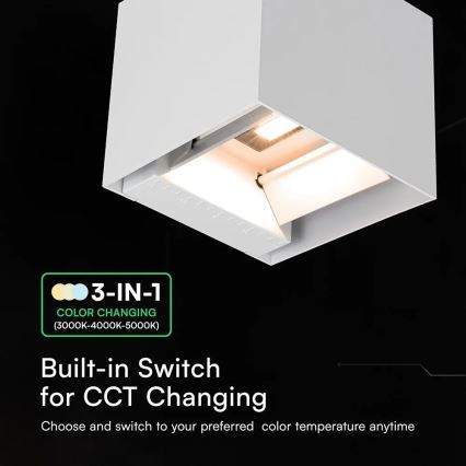 LED solarno zidno svetlo sa senzorom LED/9W/3,7V 3000/4000/5000K IP65 2600 mAh belo