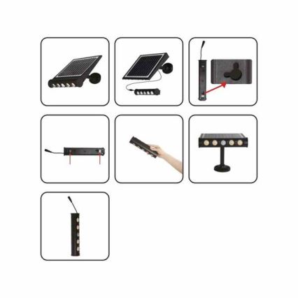 LED solarna zidna lampa sa senzorom pokreta i sumraka LED/8W/3,7V 4000 mAh 4000K IP65