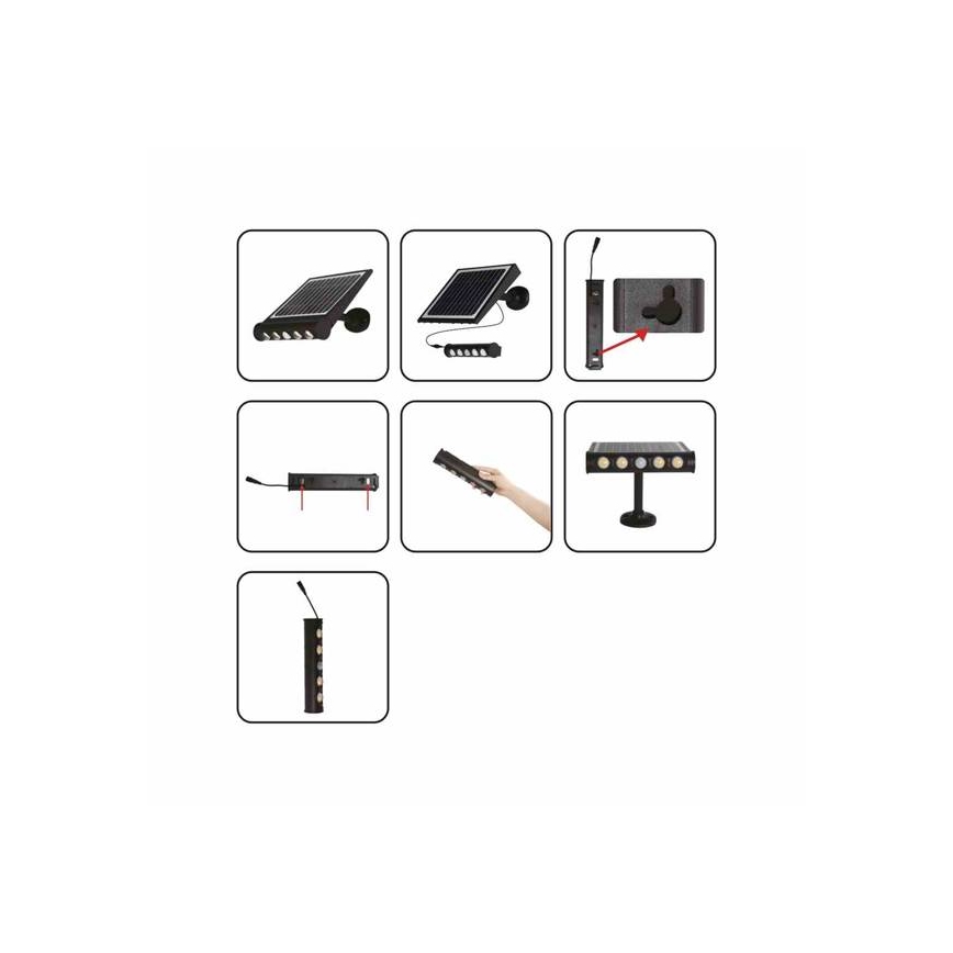 LED solarna zidna lampa sa senzorom pokreta i sumraka LED/8W/3,7V 4000 mAh 4000K IP65