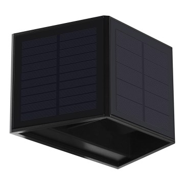 LED solarna zidna svetiljka WINGS LED/2W/1200 mAh 3,7V 3000K IP54 crna