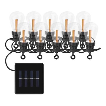 LED solarni dekorativni lanac 10xLED/0,6W/1,2V 4,5m IP44 800 mAh