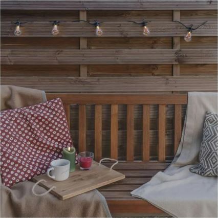 LED solarni dekorativni lanac 10xLED/0,6W/1,2V 4,5m IP44 800 mAh