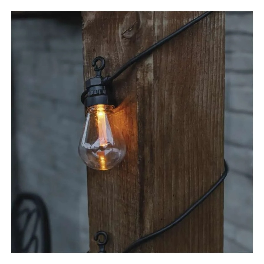 LED solarni dekorativni lanac 10xLED/0,6W/1,2V 4,5m IP44 800 mAh