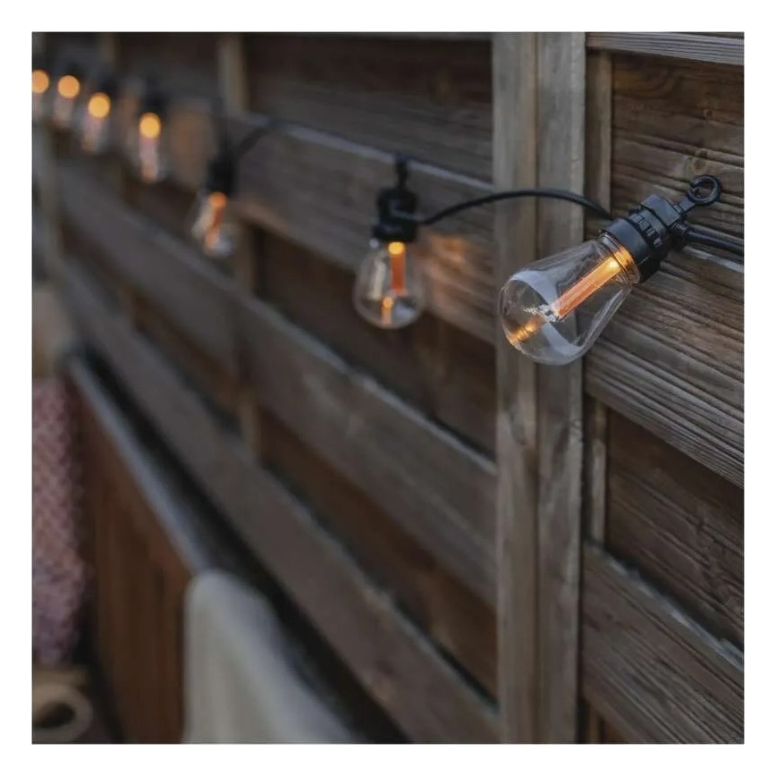 LED solarni dekorativni lanac 10xLED/0,6W/1,2V 4,5m IP44 800 mAh