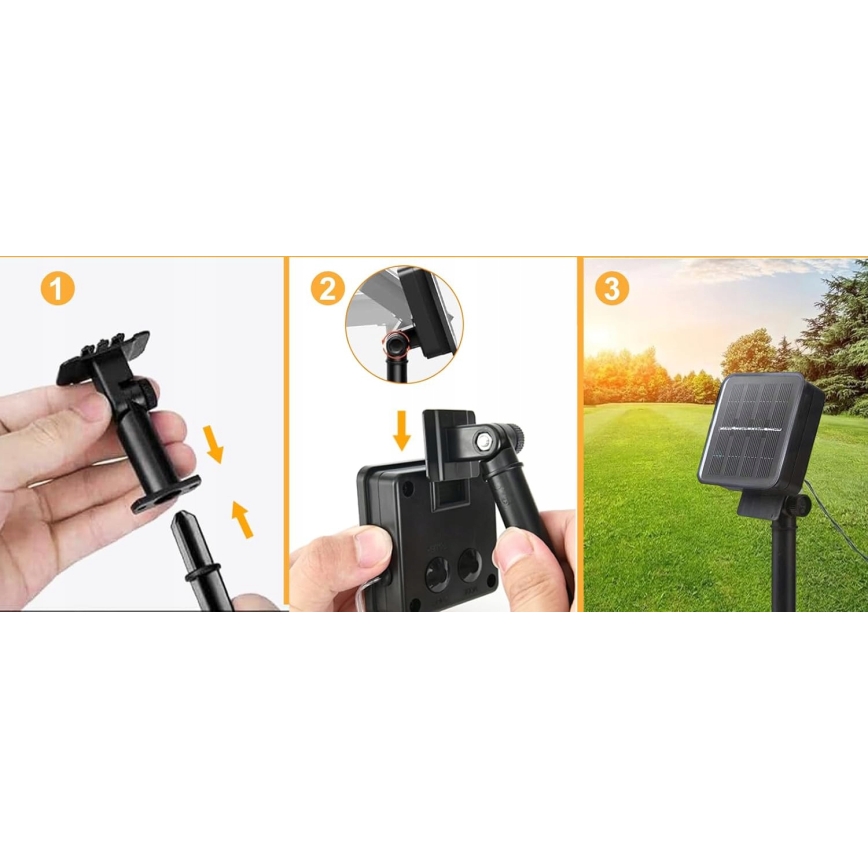 LED solarni dekorativni lanac 30xLED/8 funkcija 500 mAh 6,5 m IP67 topla bela