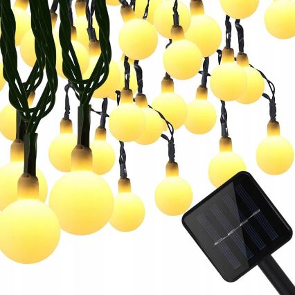 LED Solarni dekorativni lanac 50xLED/8 funkcija 500 mAh 9,5 m IP67 topla bela
