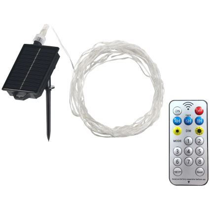 LED solarni dekorativni niz LED/3,7V 1800 mAh 10 m IP44 + daljinski upravljač