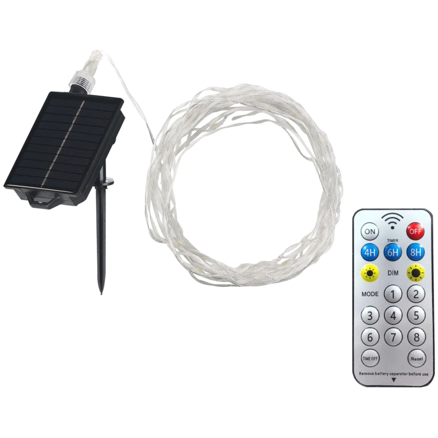 LED solarni dekorativni niz LED/3,7V 1800 mAh 10 m IP44 + daljinski upravljač