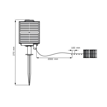 LED solarni dekorativni niz LED/3,7V 1800 mAh 10 m IP44 + daljinski upravljač