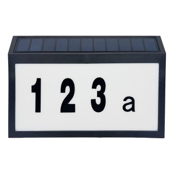 LED solarni kućni broj NUMERO LED/3,7V 6000K 1200 mAh IP44 crna