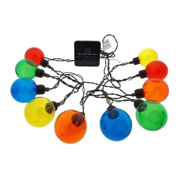 LED solarni lanac 10x LED / 3,65 m, 600 mAh, IP44, višebojan