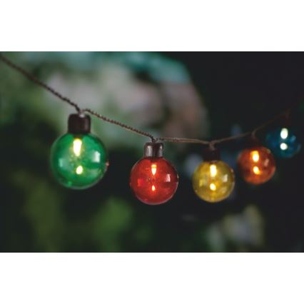 LED solarni lanac 10x LED / 3,65 m, 600 mAh, IP44, višebojan