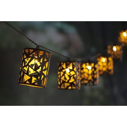 LED Solarni lanac 10xE12/3,65m 600 mAh IP44 topla bela