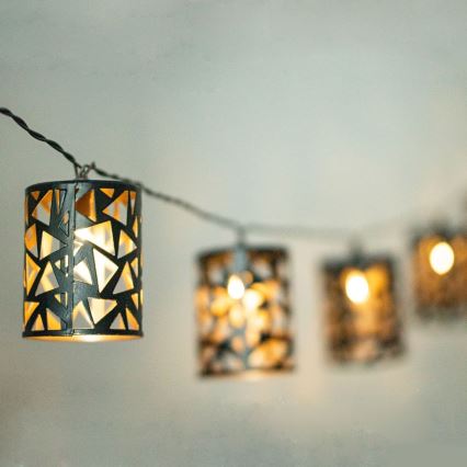 LED Solarni lanac 10xE12/3,65m 600 mAh IP44 topla bela