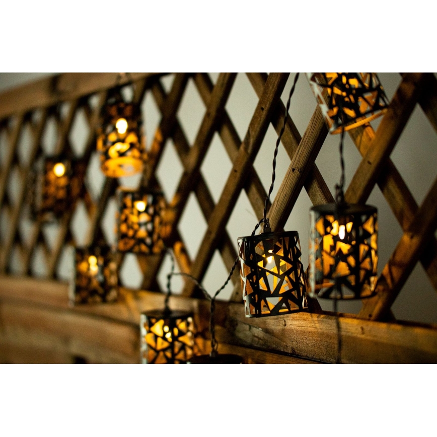 LED Solarni lanac 10xE12/3,65m 600 mAh IP44 topla bela