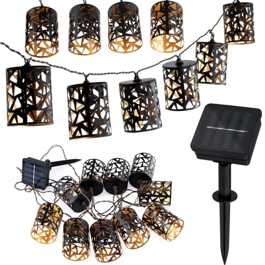 LED Solarni lanac 10xE12/3,65m 600 mAh IP44 topla bela