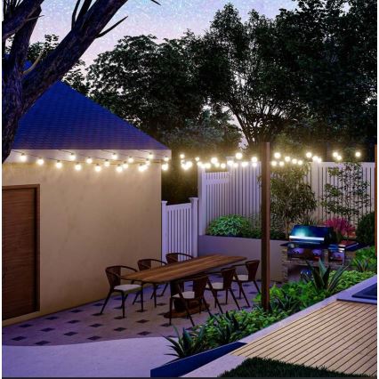 LED Solarni niz 10xLED/0,5/4,5V 12 m 3000K IP44 1200 mAh + daljinski upravljač