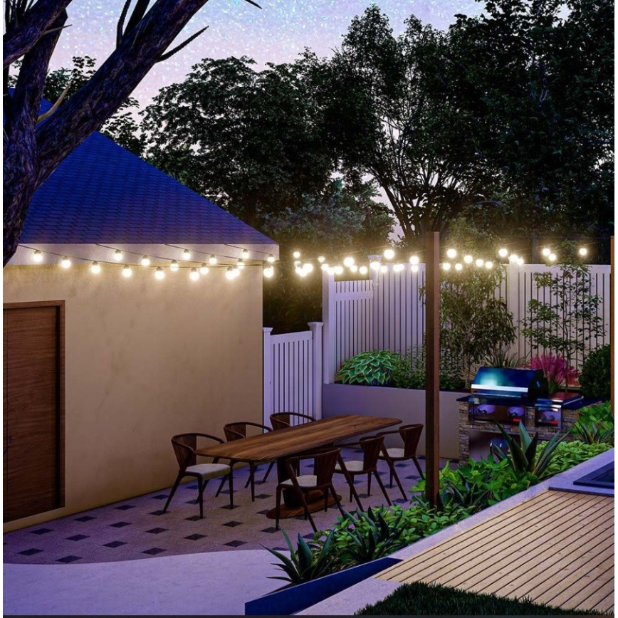 LED Solarni niz 10xLED/0,5/4,5V 12 m 3000K IP44 1200 mAh + daljinski upravljač