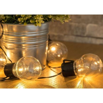 LED solarni lanac 10xLED/1,2V 2m 300 mAh IP44 toplo bela