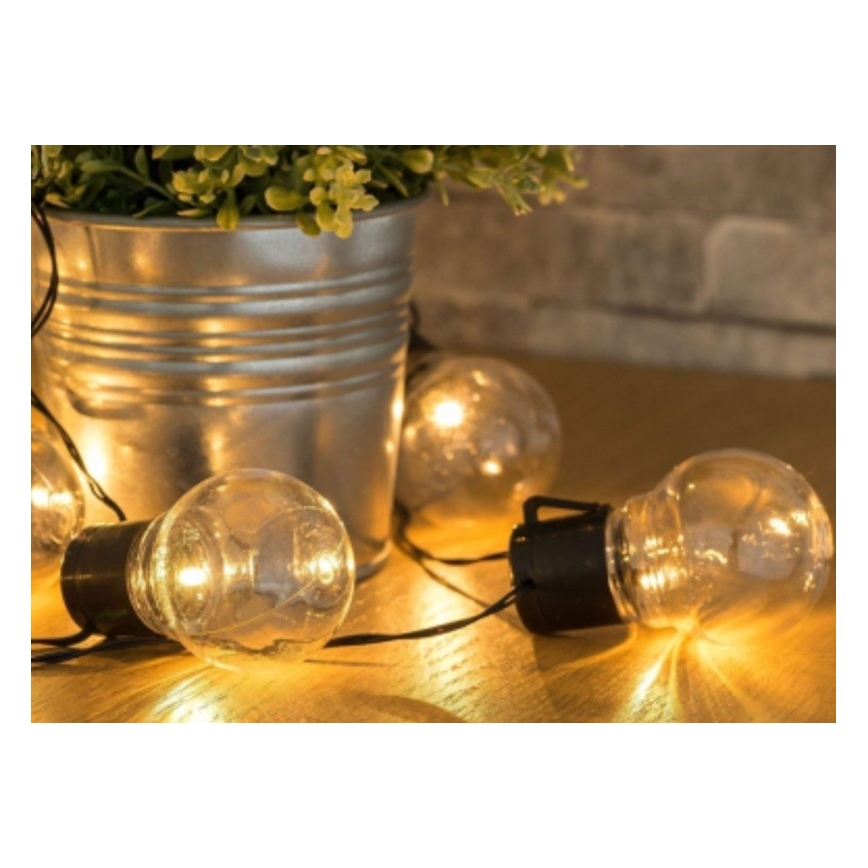 LED solarni lanac 10xLED/1,2V 2m 300 mAh IP44 toplo bela