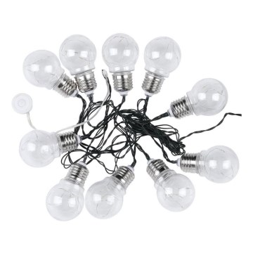 LED solarni lanac 10xLED/1W/1,2V 1xAA 2 m IP44 3000K 300 mAh