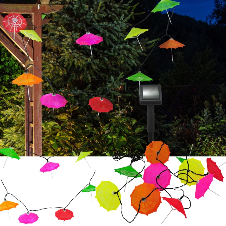 LED solarni lanac 10×LED/1,2 V 300 mAh 3,8 m IP44 za kišobrane