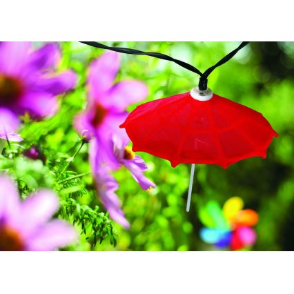 LED solarni lanac 10×LED/1,2 V 300 mAh 3,8 m IP44 za kišobrane