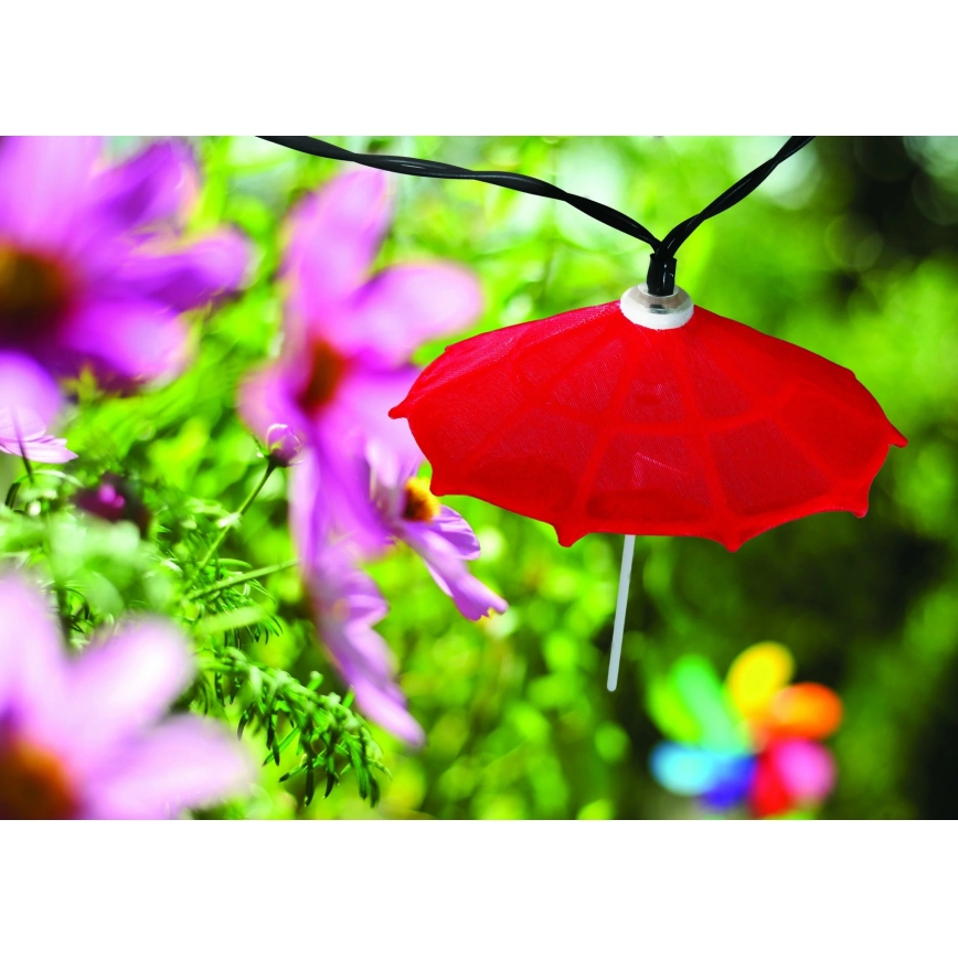 LED solarni lanac 10×LED/1,2 V 300 mAh 3,8 m IP44 za kišobrane