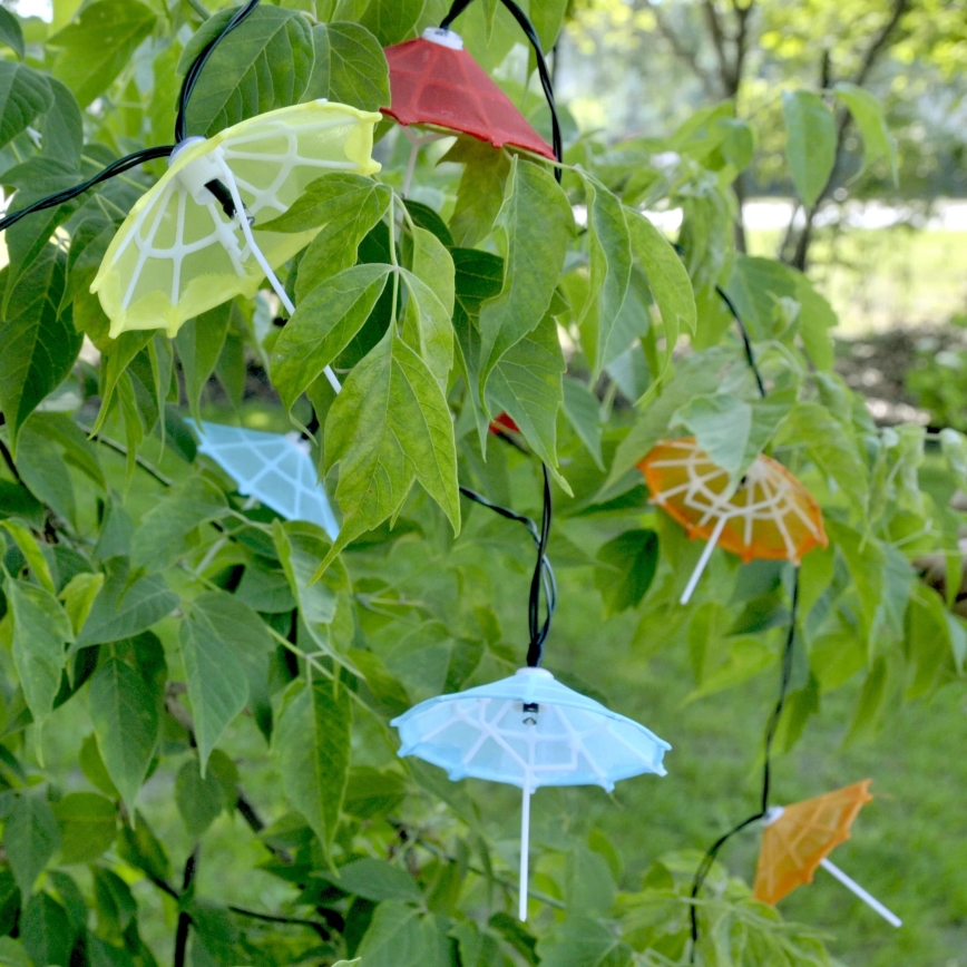 LED solarni lanac 10×LED/1,2 V 300 mAh 3,8 m IP44 za kišobrane