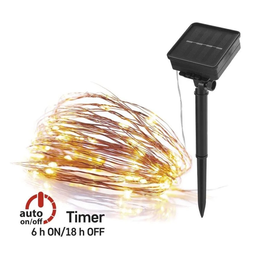 LED solarni lanac LED/2,4W/1,2V 1xAA 15 m IP44 3000K 600 mAh