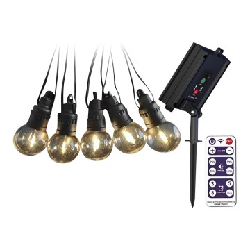LED Solarni niz 10xLED/0,5/4,5V 12 m 3000K IP44 1200 mAh + daljinski upravljač