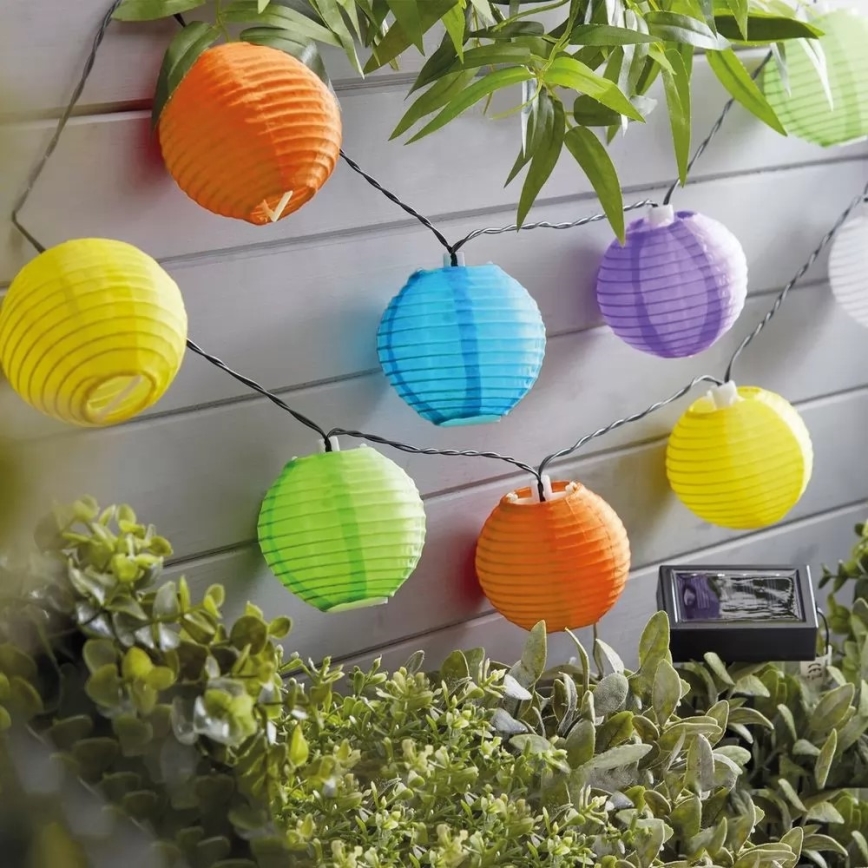 LED Solarni lanac 10xLED/1,2V 3,7m 300mAh IP44 višebojni