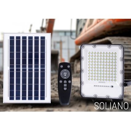LED prigušiva solarni reflektor LED/100W/3,2V 4500K IP65 crna + daljinsko upravljanje