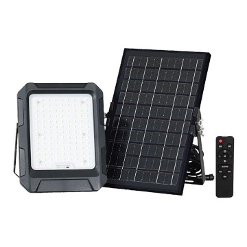 LED solarni reflektor LED/10W/3,7V IP65 4000K 8000 mAh crna + daljinski upravljač