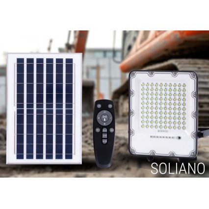LED prigušiva solarni reflektor LED/50W/3,2V 4500K IP65 crni + daljinski upravljač