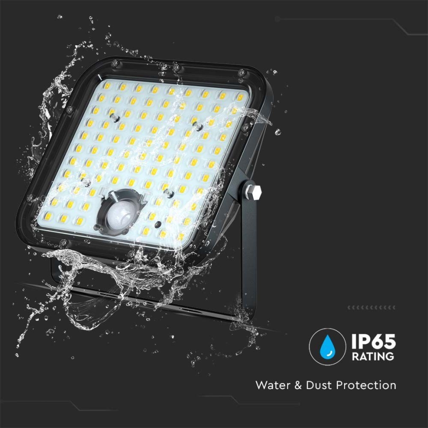 LED solarni reflektor sa senzorom LED/30W/6,4V 4000K 6000 mAh + daljinski upravljač