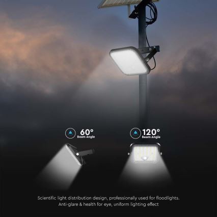 LED solarni reflektor sa senzorom LED/30W/6,4V 4000K 6000 mAh + daljinski upravljač