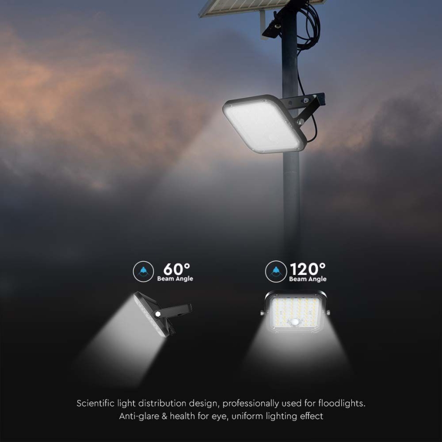 LED solarni reflektor sa senzorom LED/30W/6,4V 4000K 6000 mAh + daljinski upravljač