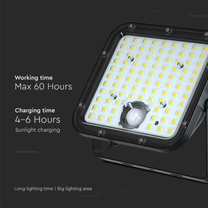 LED solarni reflektor sa senzorom LED/30W/6,4V 4000K 6000 mAh + daljinski upravljač