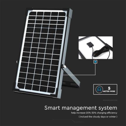 LED solarni reflektor sa senzorom LED/30W/6,4V 4000K 6000 mAh + daljinski upravljač
