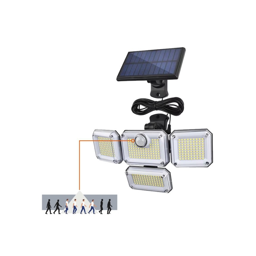 LED solarni reflektor sa senzorom GLOW LED/2,5W/3,7V 6500K IP44 2400 mAh + daljinski upravljač