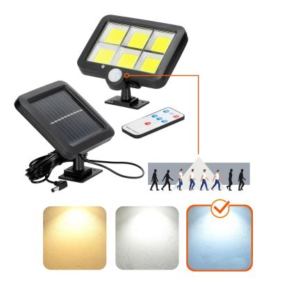 LED solarni reflektor sa senzorom LED/1,5W/3,7V 6000K IP44 1200 mAh