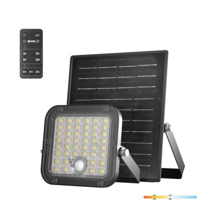 LED prigušiva solarni reflektor sa senzorom LED/10W/3,7V 3000/4000K IP65 3600 mAh + daljinski upravljač