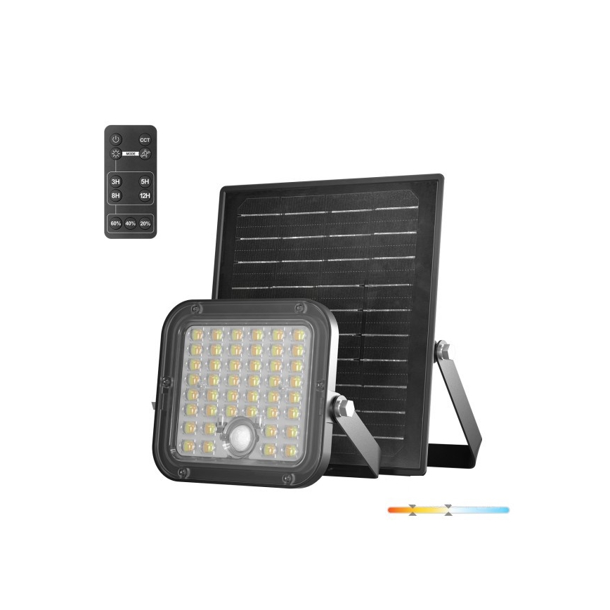 LED prigušiva solarni reflektor sa senzorom LED/10W/3,7V 3000/4000K IP65 3600 mAh + daljinski upravljač