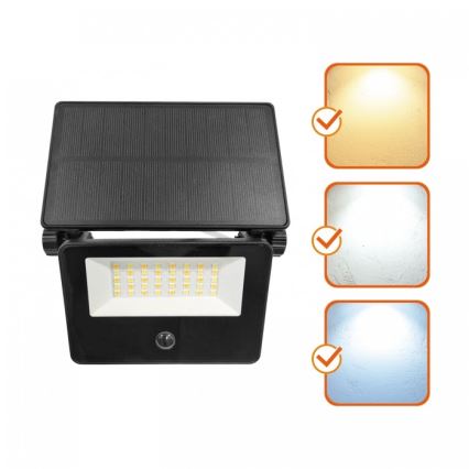 LED solarni reflektor sa senzorom NCS G2 LED/20W/3,7V 3000/4000/6500K IP54 2600 mAh