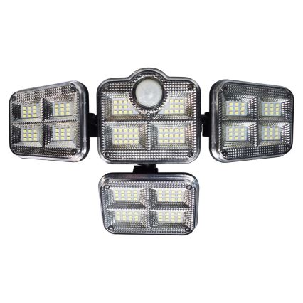 LED solarni reflektor sa senzorom pokreta i sumraka, LED/30W/3,7V, 2400 mAh, IP47 + daljinski upravljač