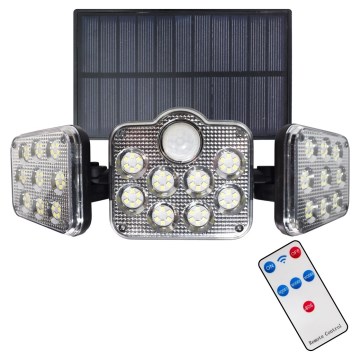 LED solarni reflektor sa senzorom pokreta i sumraka LED/20W/3,7V 1200 mAh IP44 + daljinski upravljač