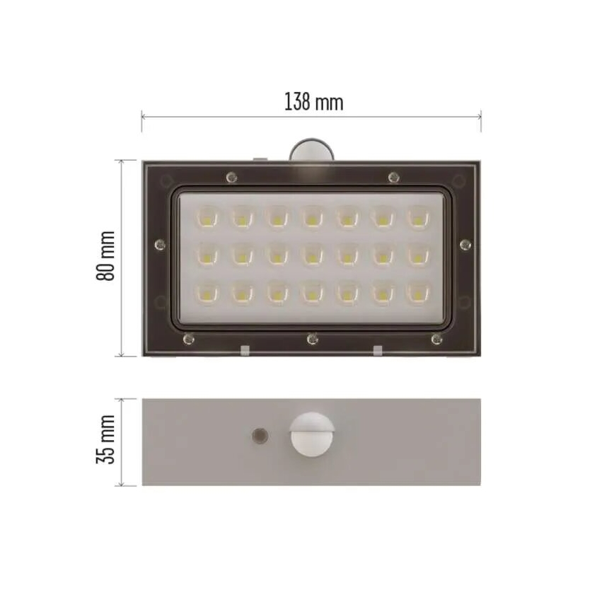 LED solarni reflektor sa senzorom pokreta LED/3,7V 1200mAh 4000K IP65 beo
