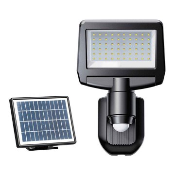 LED solarni reflektor sa senzorom TOMI LED/10W/7,4V 1800 mAh IP44 crni